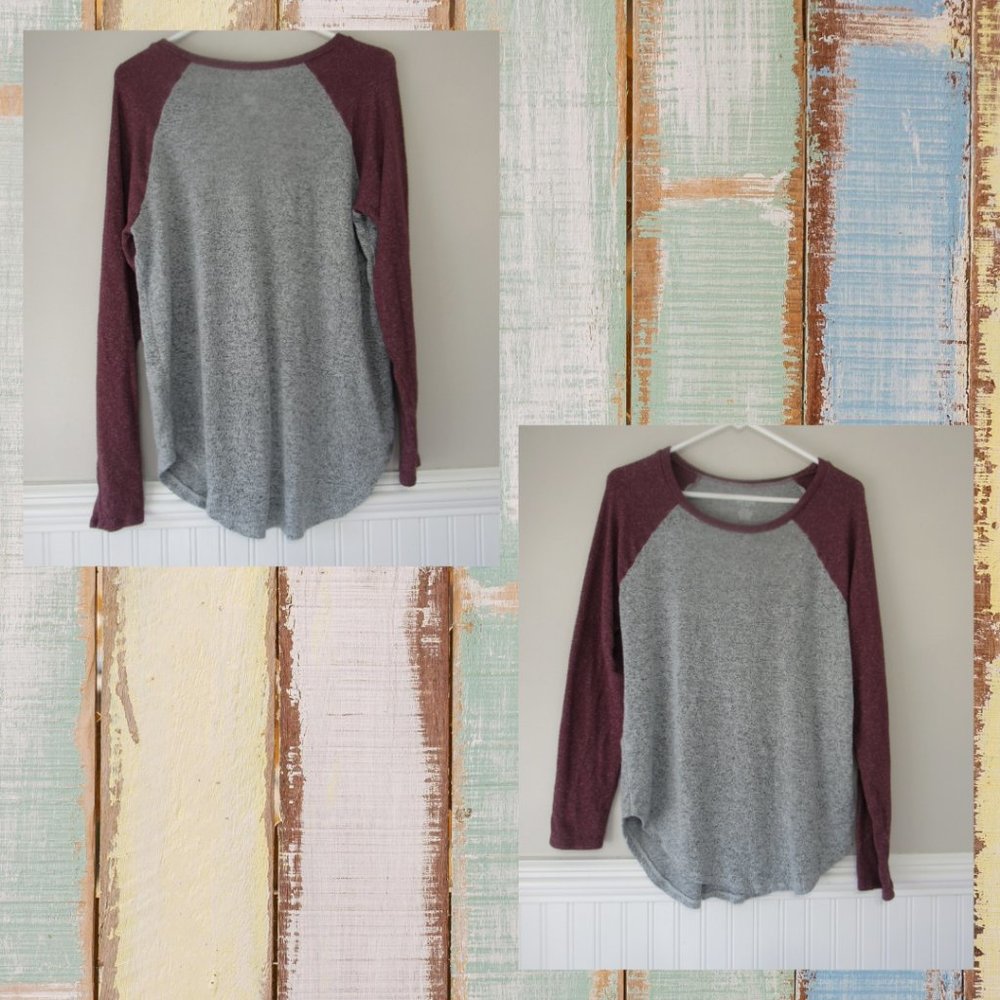 PINK AND GREY KNIT LONG SLEEVE